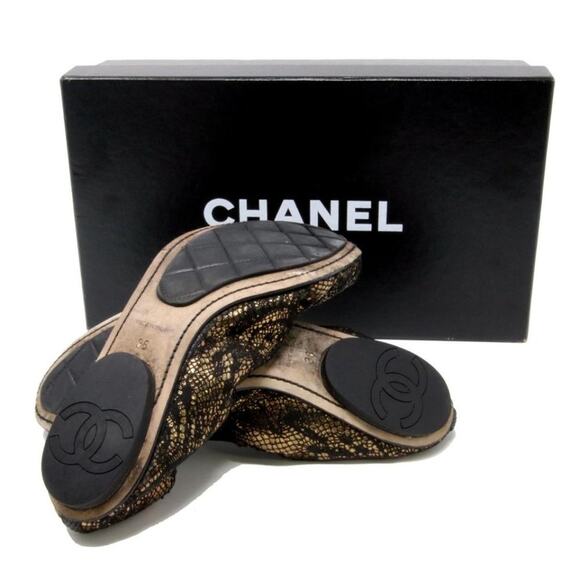 Chanel Metallic Lace Embossed 36 Espadrilles Flats CC-1021P-0004 - Picture 7 of 7